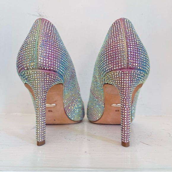 Badgley Mischka Godiva Diamond Pointed Toe Pumps In Rainbow Size 8 1/2 - Picture 8 of 13